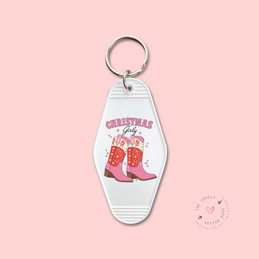 Christmas Girly Boots -  Keychain UV DTF Decal - Sep 16