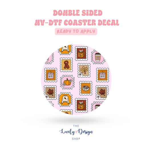 Cozy Stamps - UV DTF Coaster Decal - Aug 8