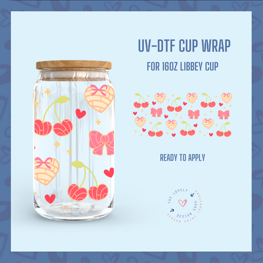 Coquette Conchas - UV DTF 16 oz Libbey Cup Wrap (Ready to Ship) Feb 27