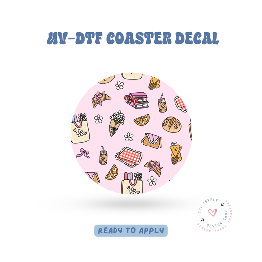 Summer Picnic - UV DTF Coaster Decal - Jun 11