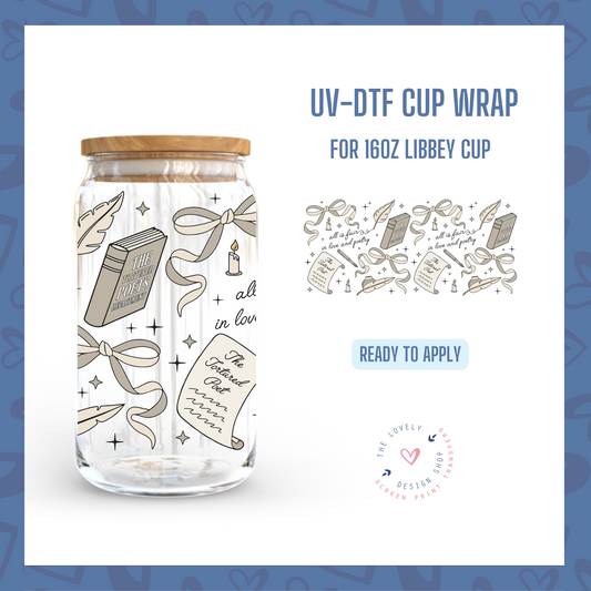 Poets - UV DTF 16 oz Libbey Cup Wrap (Ready to Ship) Apr 29