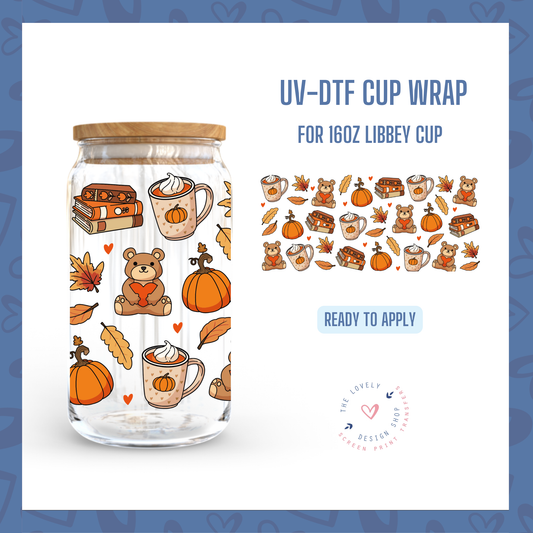 Cozy Fall - UV DTF 16 oz Libbey Cup Wrap - Sep 30
