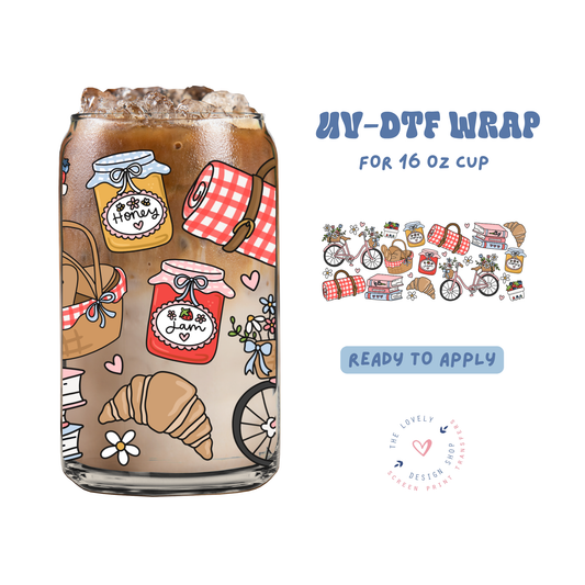 Spring Picnic - UV DTF 16 oz Libbey Cup Wrap - Jan 27