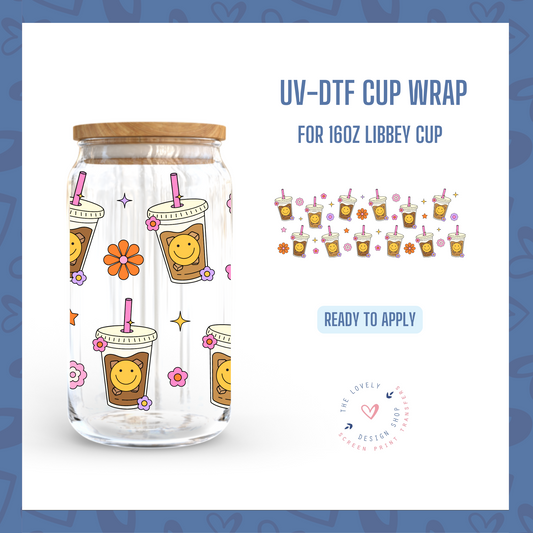 Coffee A Day - UV DTF 16 oz Libbey Cup Wrap - Oct 8
