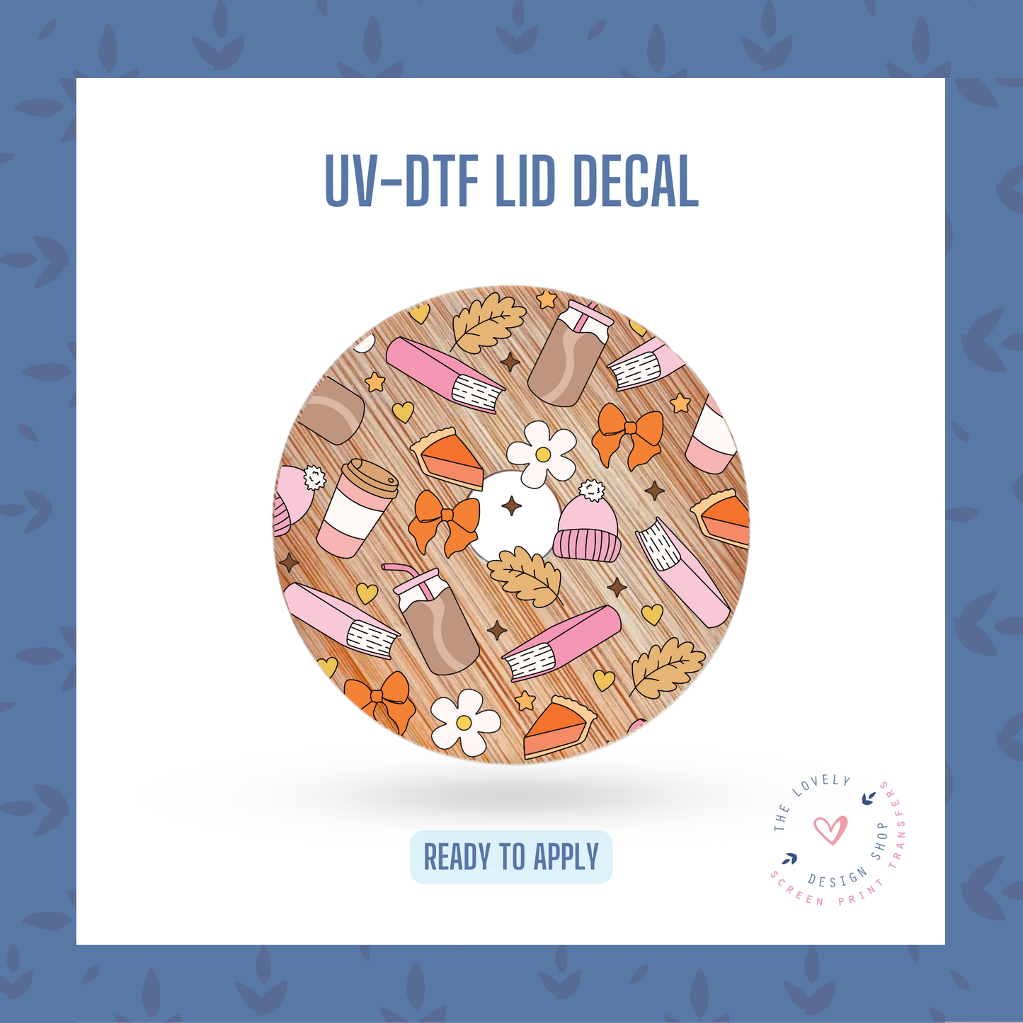 Fall Bookish - UV DTF Lid Decal (Ready to Ship) Jul 1