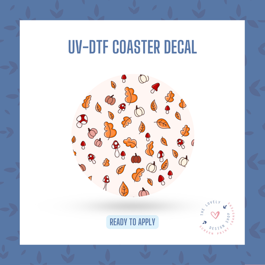 Tiny Fall Elements - UV DTF Coaster Decal - Aug 12