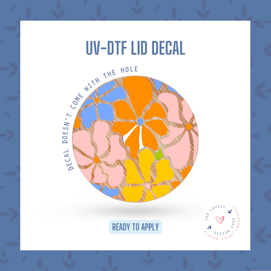 Abstract Flowers - UV DTF Lid Decal (Ready to Ship) Apr 22