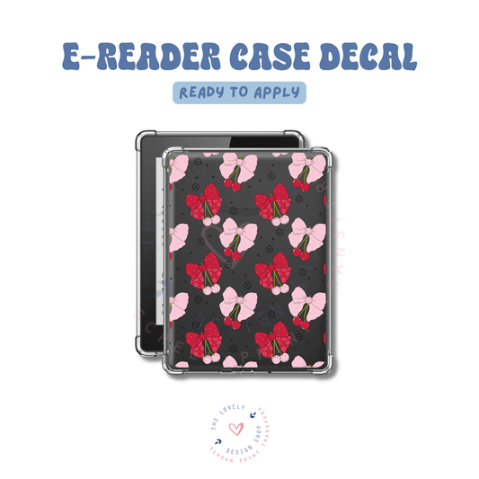 Cherry Bow - UV DTF E-Reader Decal - Feb 19