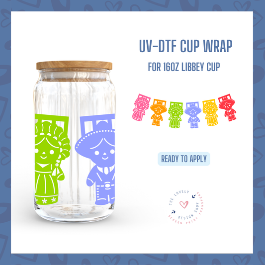 Papel Picado - UV DTF 16 oz Libbey Cup Wrap - Jul 22