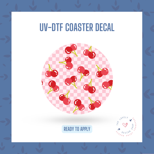 Oh Cherries! - UV DTF Coaster Decal (Ready to Ship) Jun 17
