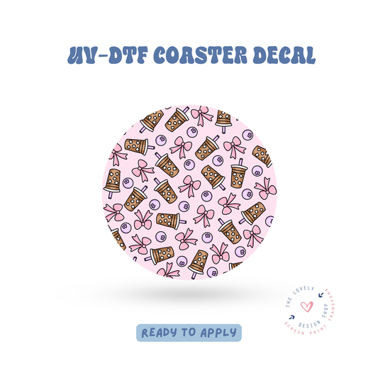 Cute Coffee - UV DTF Coaster Decal - Feb 19