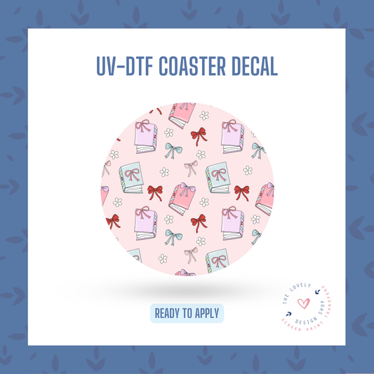 Coquette Books - UV DTF Coaster Decal - Jan 14