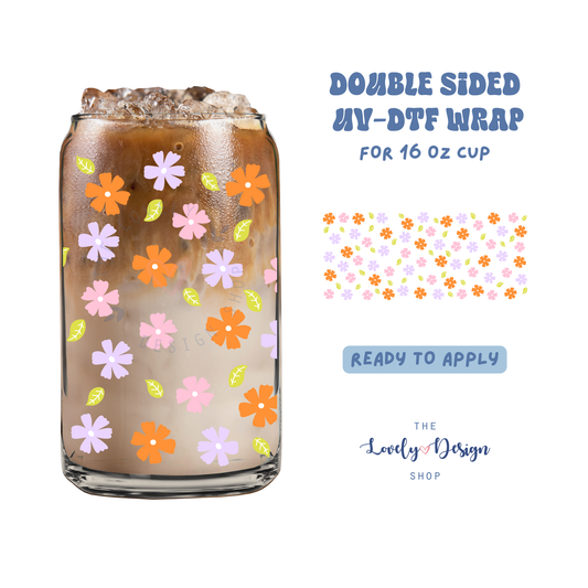 Tri-Flower - UV DTF 16 oz Libbey Cup Wrap - Aug 8