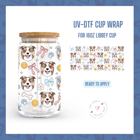 Merle Collie - UV DTF 16 oz Libbey Cup Wrap - Sep 3