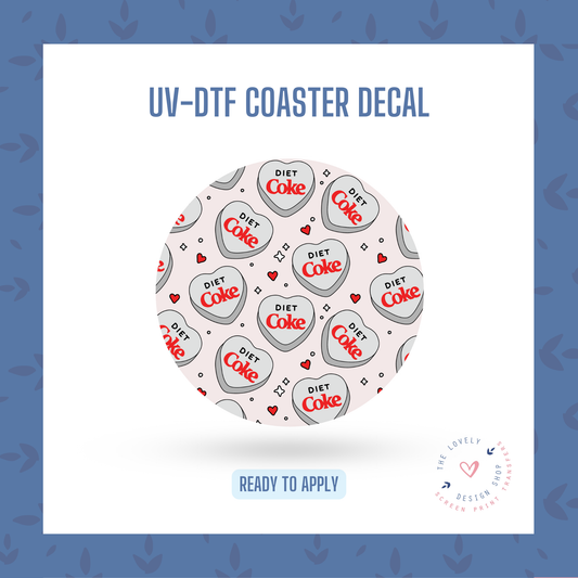 Diet Coke Heart - UV DTF Coaster Decal - Jan 6