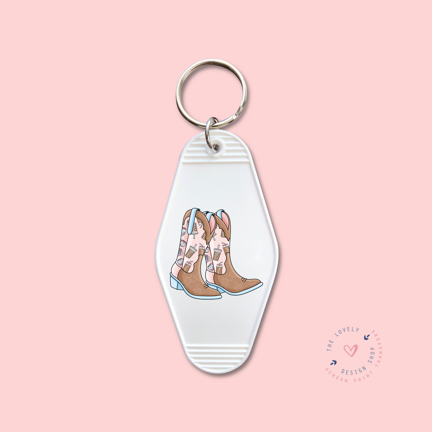 Coffee Cowgirl Boots -  Keychain UV DTF Decal - July 29