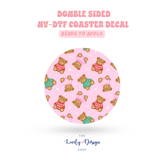 Cute Xmas Bears - UV DTF Coaster Decal - Sep 15