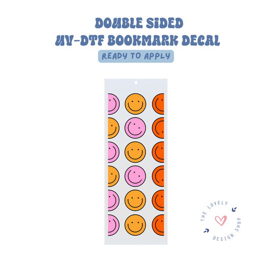 Retro Happy Faces - UV DTF Bookmark Decal - Aug 27