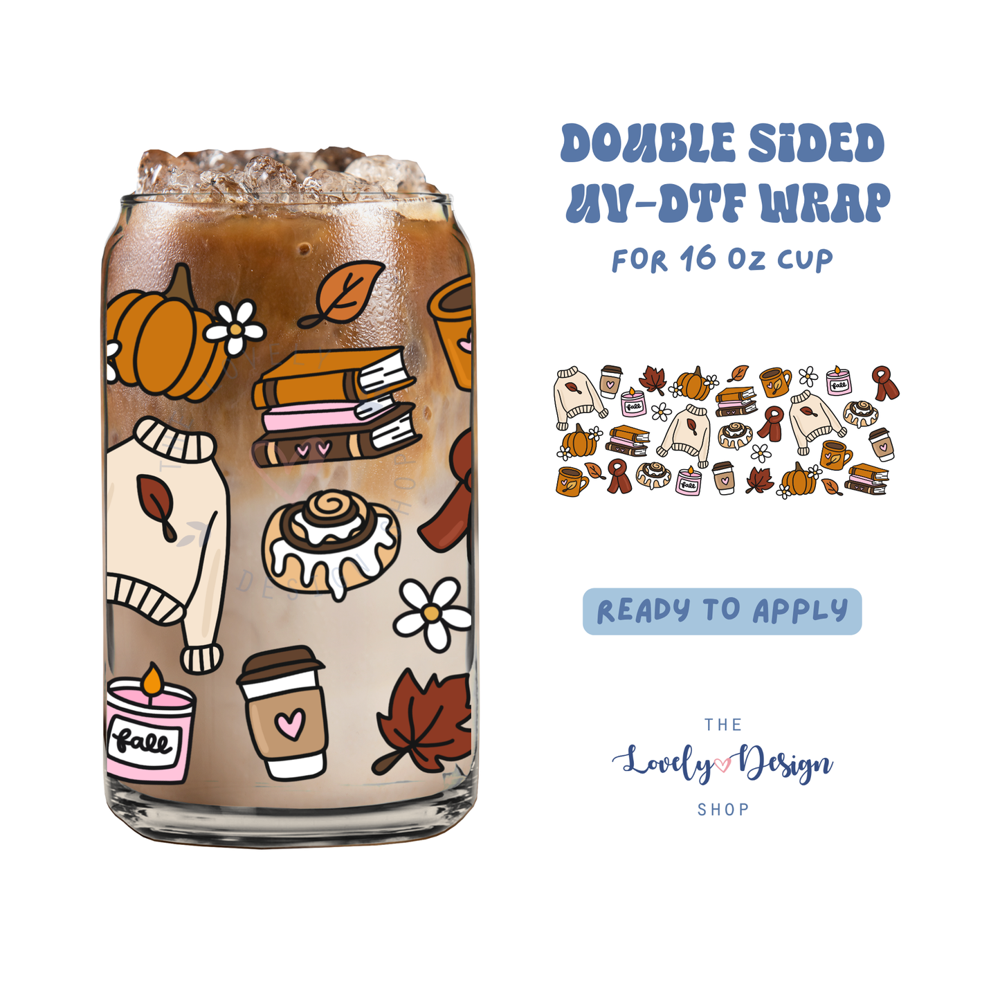 Cozy Girl - UV DTF 16 oz Libbey Cup Wrap - Aug 8