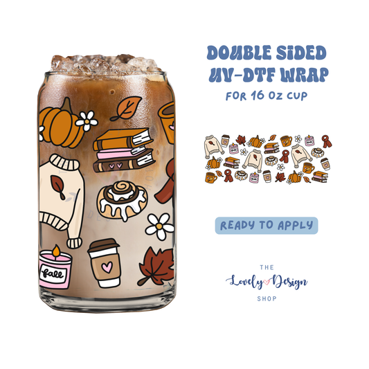 Cozy Girl - UV DTF 16 oz Libbey Cup Wrap - Aug 8