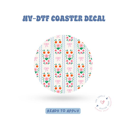 Summer Florals - UV DTF Coaster Decal - Apr 23