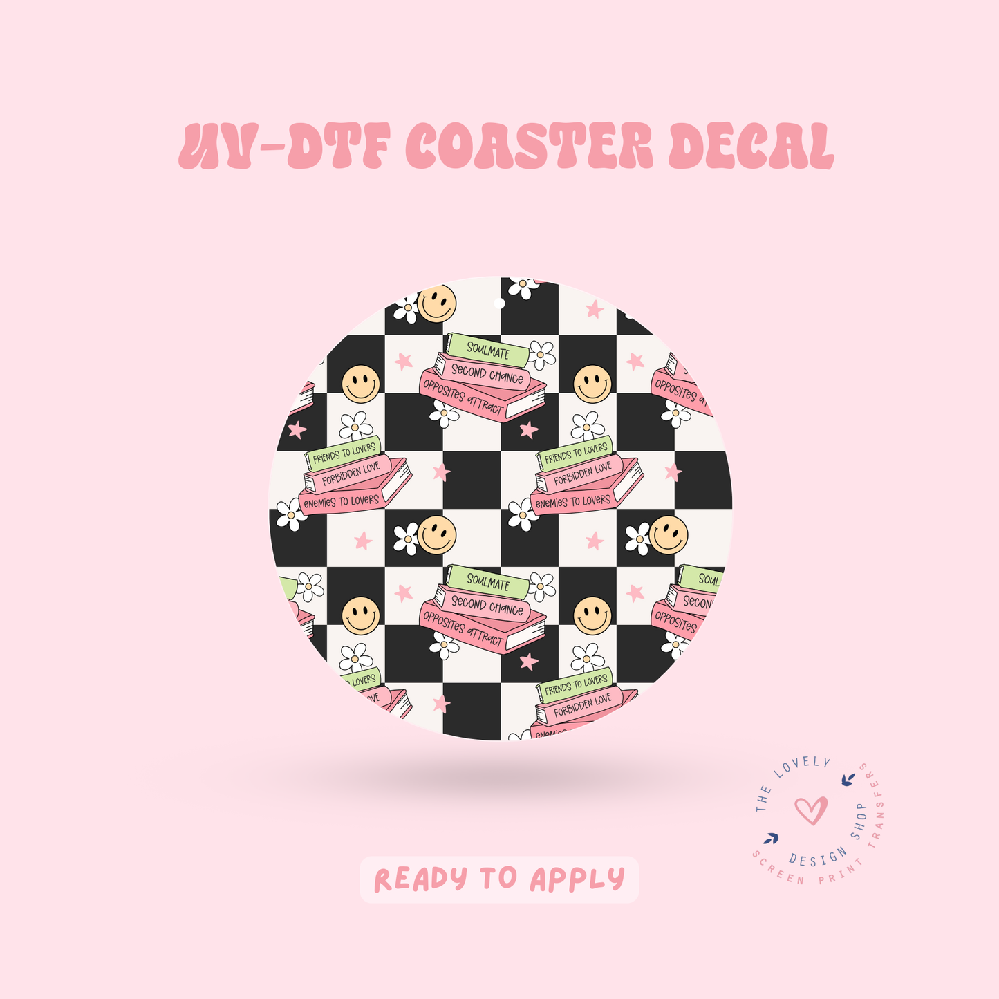 Checkered Tropes - UV DTF Coaster Decal - Feb 4