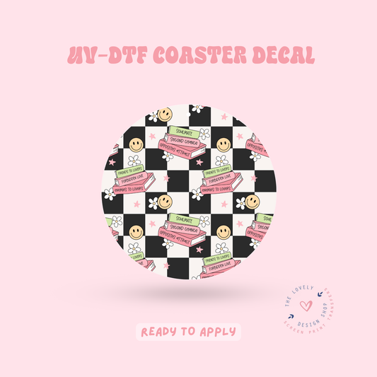 Checkered Tropes - UV DTF Coaster Decal - Feb 4