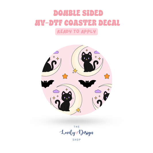 Black Cat Energy - UV DTF Coaster Decal - Aug 27