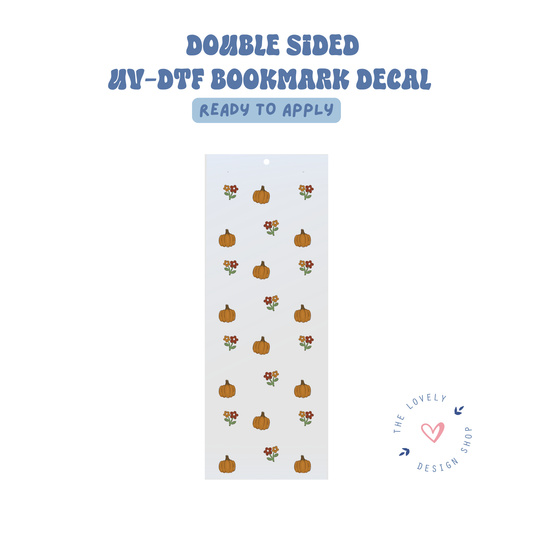 Fall Little Pumpkins And Flowers - UV DTF Bookmark Decal - Aug 8