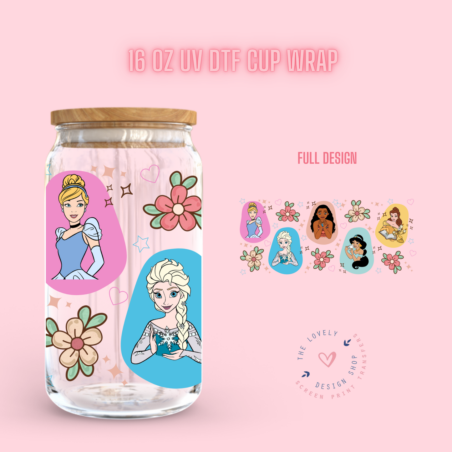 Magical Girls Easter Theme - UV DTF 16 oz Libbey Cup Wrap (Ready to Ship) Jan 15