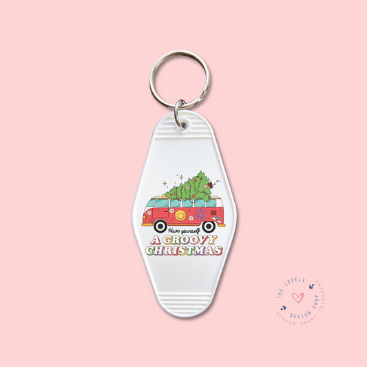 Have Yourself A Groovy Christmas -  Keychain UV DTF Decal - Oct 15