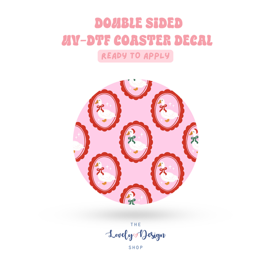 Festive Geese - UV DTF Coaster Decal - Sep 15