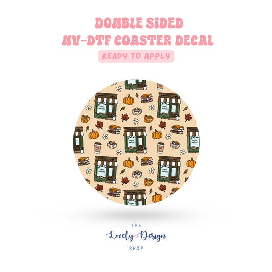 Fall Bookstore - UV DTF Coaster Decal - Aug 8