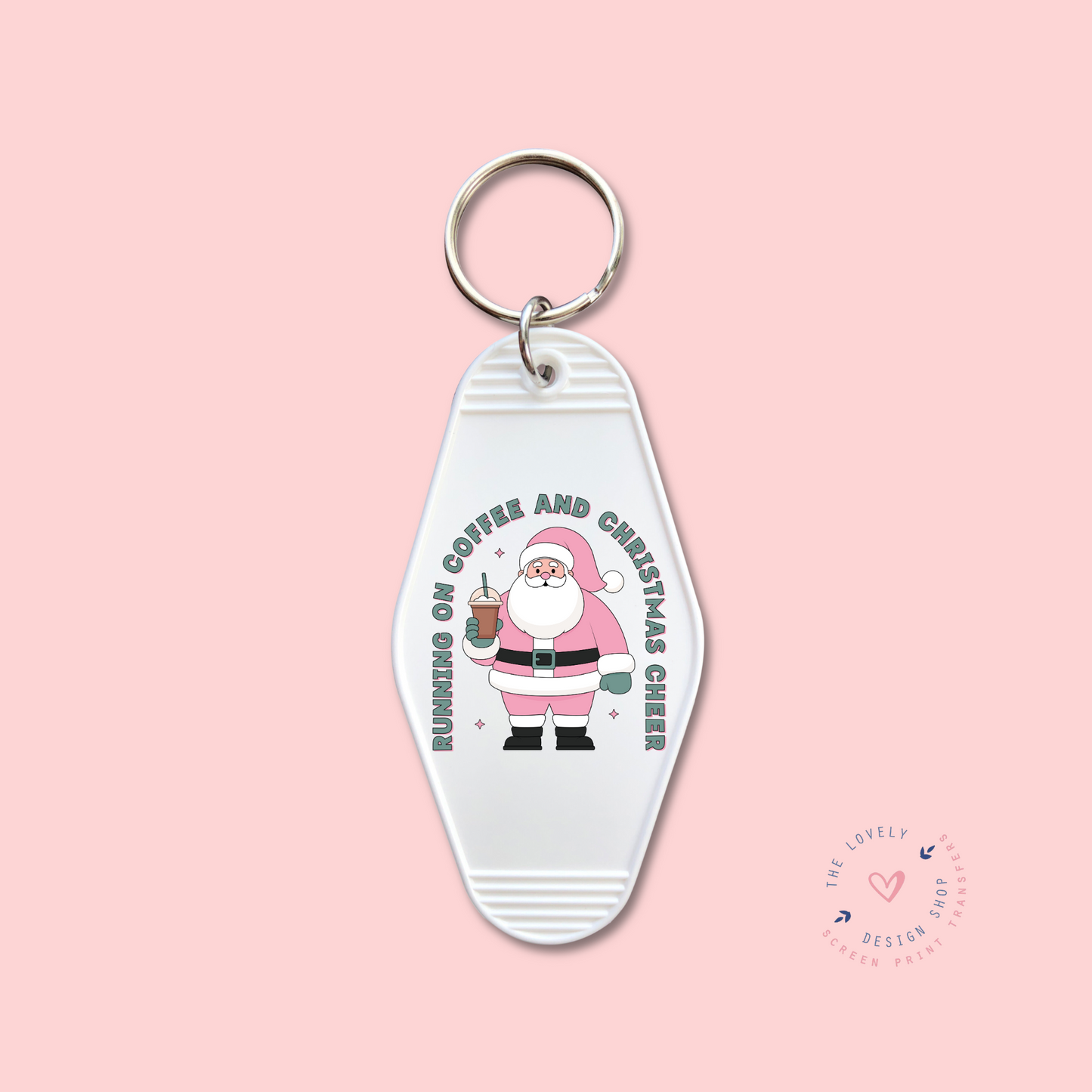 Running On Coffee And Christmas Cheer -  Keychain UV DTF Decal - Sep 16