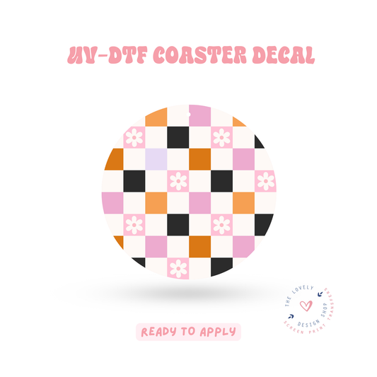 Cool Checkered - UV DTF Coaster Decal - Feb 4