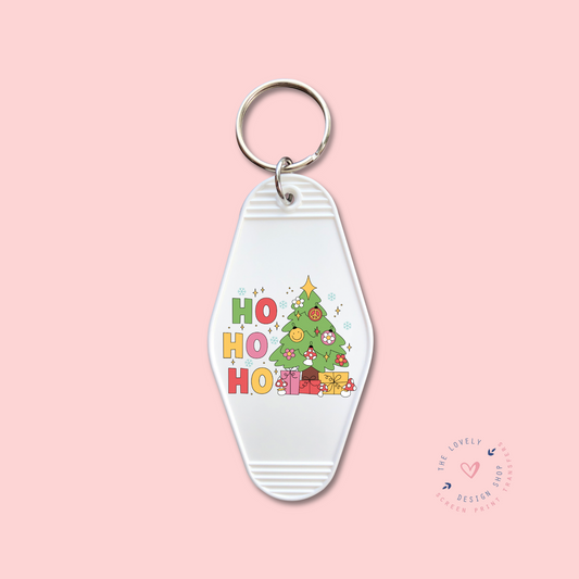 HO HO HO Christmas Tree -  Keychain UV DTF Decal - Oct 15