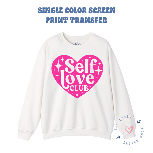 Self Love Club Heart with Stars - Screen Print Transfer (RTS)