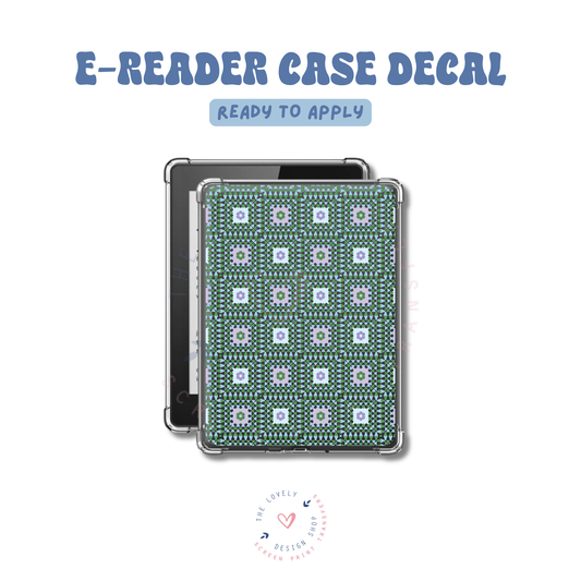 Blue Granny Squeares - UV DTF E-Reader Decal - Feb 12