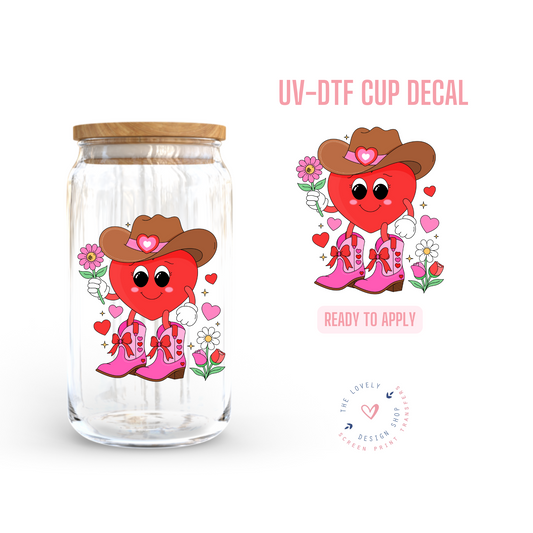Howdy Cowboy Heart - UV DTF Cup Decal - Jan 20