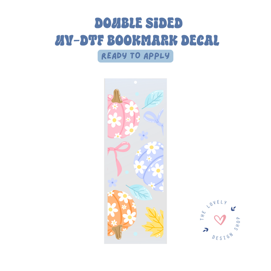 Whimsical Pastel Pumpkins - UV DTF Bookmark Decal - Aug 27