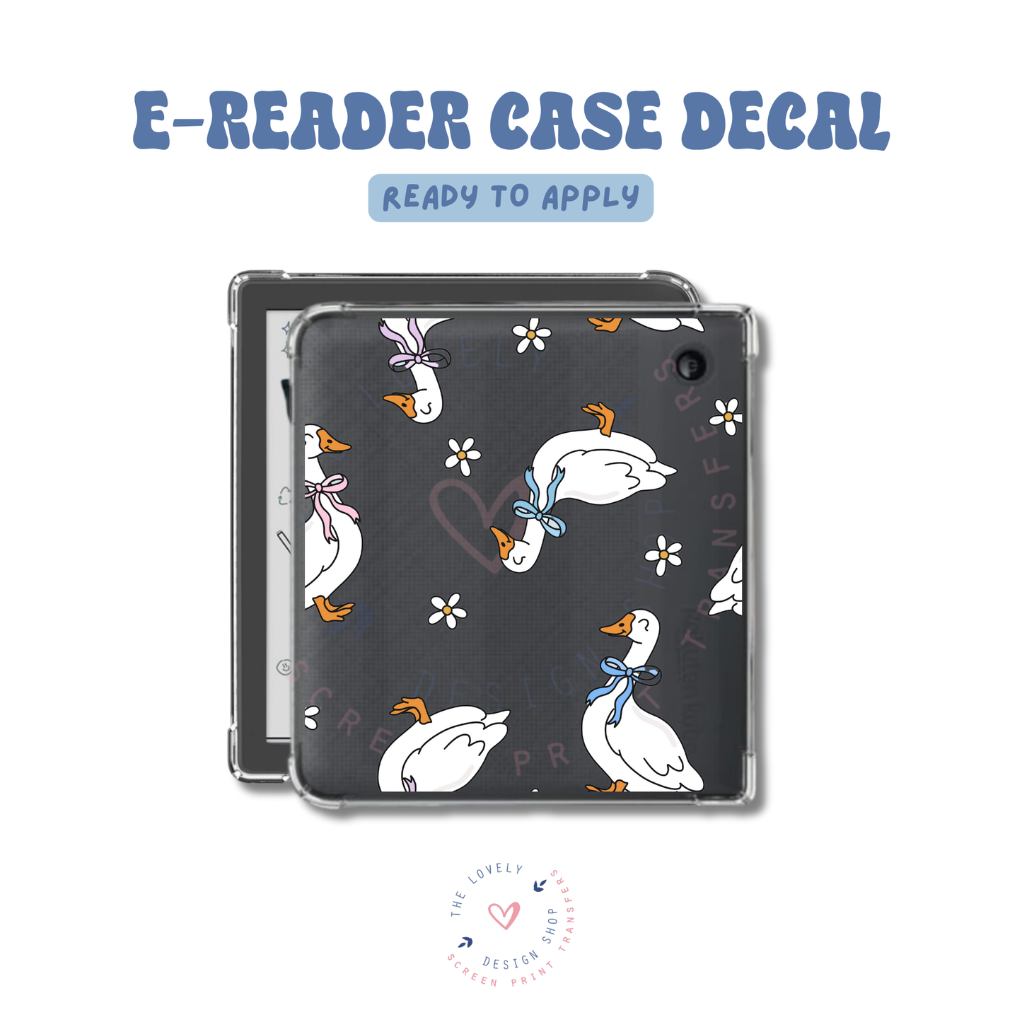 Coquette Geese - UV DTF E-Reader Decal - Feb 4