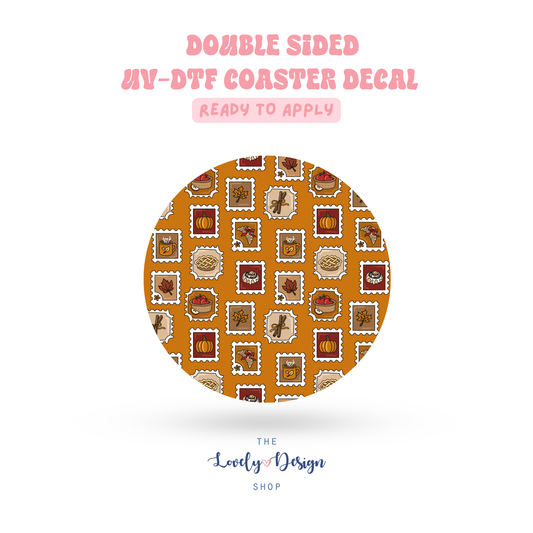Fall Stamps - UV DTF Coaster Decal - Aug 8