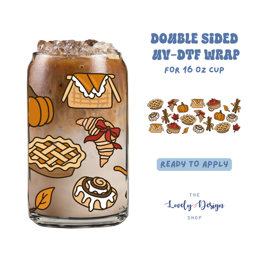 Fall Treats - UV DTF 16 oz Libbey Cup Wrap - Aug 8