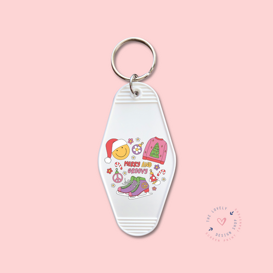 Merry And Groovy -  Keychain UV DTF Decal - Oct 15