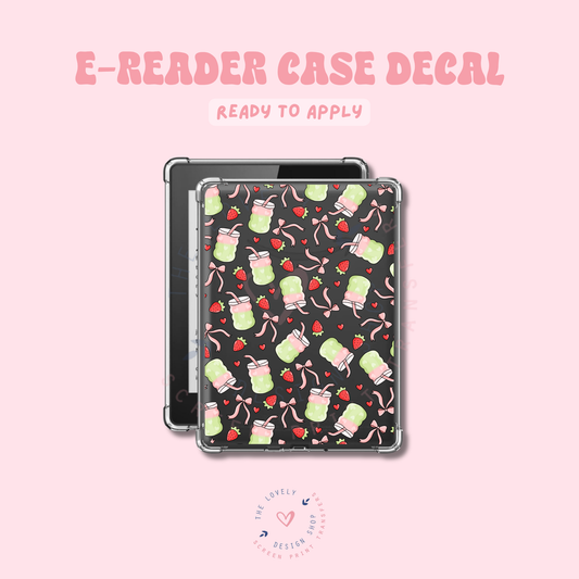 Strawberry Matcha - UV DTF E-Reader Decal Jun 11