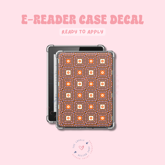 Orange Granny Squeares - UV DTF E-Reader Decal - Feb 12