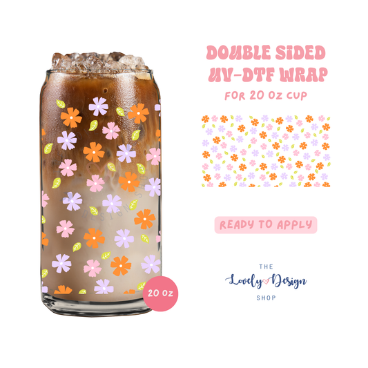 Tri-Flower - UV DTF 20 oz Libbey Cup Wrap - Aug 8
