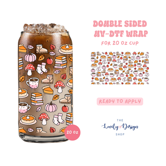 Autumn Treats - UV DTF 20 oz Libbey Cup Wrap - Aug 8