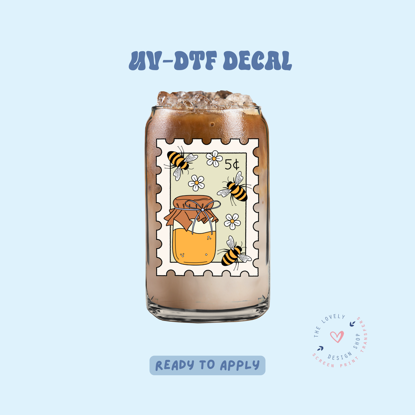 Cottage Core Bee Stamps - UV DTF Cup Decal - Apr 23