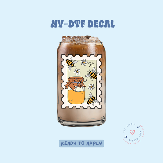 Cottage Core Bee Stamps - UV DTF Cup Decal - Apr 23